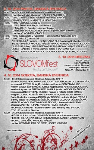 SLOVOMfest 2014 program